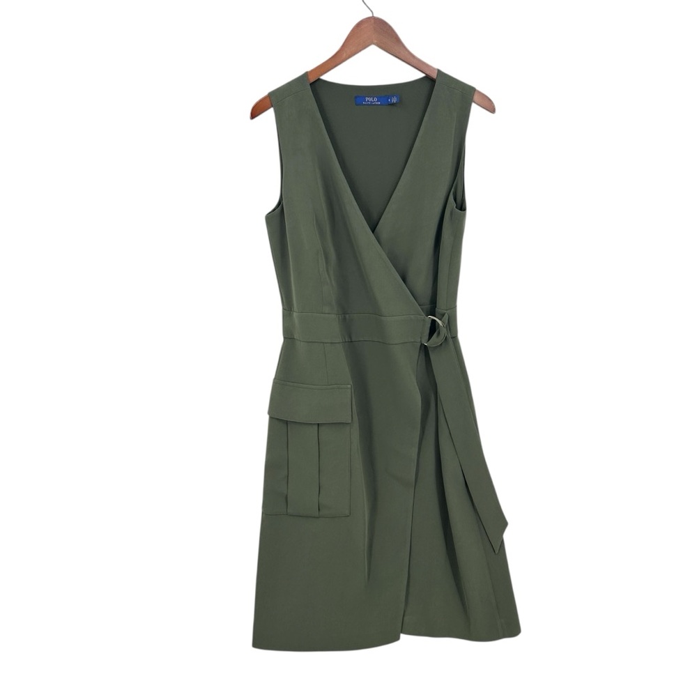 POLO RALPH LAUREN Wrap Dress Belted Classic Green